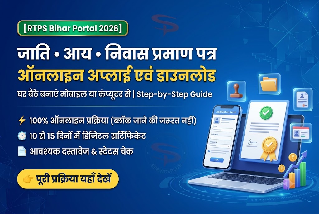 RTPS Bihar Portal 2026: जाति, आय और निवास प्रमाण पत्र ऑनलाइन कैसे बनाएं? (Step-by-Step Guide) जाति,आय, निवास